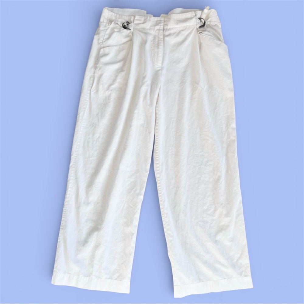 Theory Women’s White Pants Size 6 100% Cotton Breathable Burnsie